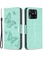 Bf Baskı Desen Kelebekleri Xiaomi Redmi Için Baskılı Telefon Kılıfı 10C Şok Geçirmez Cüzdan Strap-Yeşili Deri Kapak (Yurt Dışından) 1