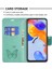 Bf Baskı Desen Kelebekleri Xiaomi Redmi Için Baskılı Telefon Kılıfı 10C Şok Geçirmez Cüzdan Strap-Yeşili Deri Kapak (Yurt Dışından) 3