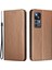 Xiaomi 12T 5G/12T Pro 5g/redmi K50 Ultra 5g Karbon Fiber Doku Pu Deri Stand Cüzdan Kılıfı Manyetik Otomatik Kapanış Telefon Kapağı Bilek Kayış Kahverengi (Yurt Dışından) 1