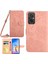 Xiaomi Redmi Için 11 Prime 4g HT03 Parmak Izi Ücretsiz Kelebek Çiçekleri Baskılı Cüzdan Kılıfı Deri Dokunlu Pu Deri Flip Folio Stand Manyetik Kapak Omuz Kayış Pink (Yurt Dışından) 1