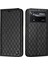 Xiaomi Poco X4 Pro 5g Anti-Fall Litchi Doku Telefon Cüzdan Stand Rhombus Desenli Rfıd Engelleme Koruyucu Case Black (Yurt Dışından) 1