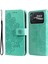 Xiaomi Için Poco C40 4g Çiçek Baskı Pu Deri Telefon Koruyucu Kılıf Flip Stand Cüzdan Kapağı Strap-Green (Yurt Dışından) 1