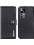 Xiaomi Için Khazneh 12T 5g/redmi K50 Ultra 5G/12T Pro 5g Cowhide Doku Pu Deri Cüzdan Kılıf Katlanabilir Stand Telefon Tam Koruma Kabuk Black (Yurt Dışından) 1