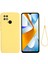 Xiaomi Poco C40 4g Için Sıvı Silikon Telefon Kılıfı, Yumuşak Fiber Astar Strap-Sarı (Yurt Dışından) 1