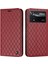 Xiaomi Poco X4 Pro 5g Anti-Fall Litchi Doku Doku Desenli Desenli Desen Rfıd Engelleme Koruyucu Kılıf Kırmızısı (Yurt Dışından) 1