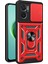 Xiaomi Redmi Için Bump Proof Telefon Kılıfı Not 11E 5g/redmi 10 5g/10 Prime+ 5g, Pc+ Tpu Koruyucu Arka Kapak Slayt Kamera Koruyucu ve Yüzük Kickstand-Red (Yurt Dışından) 1