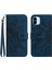 HT04 Xiaomi Redmi A1 4g/a2 4g Şok Geçirmez Cilt-Dokunuşlu Pu Deri Telefon Kılıfı Stand Cüzdanı El Strap-Dark Mavi (Yurt Dışından) 1