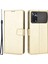 Xiaomi Için Poco X4 Pro 5g Çılgın At Dokusu Flip Cover Pu Deri Stand Cüzdan Şok Geçirmez Koruyucu Telefon Kasası, Bilek Kayış-Altın (Yurt Dışından) 1