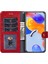 Xiaomi Için Redmi A1 4g/a2 4g Fermuar Poc Pu Deri Deri Stand Cüzdan Kılıfı Folyo Flip Şok Geçirmez Telefon Kapağı Kullanışlı Kayış-Kırmızı ile (Yurt Dışından) 2