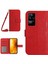 Xiaomi Redmi K40S Için 5g/poco F4 5g HT04 Ayçiçeği Baskılı Pu Deri Deri Şok Geçirmez Kasa Deri Touch Anti-Çizgi Anti-Çizgi Stand Cüzdan Kapağı Omuz Kayışı Kırmızısı (Yurt Dışından) 3