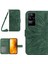 Xiaomi Redmi K40S Için 5g/poco F4 5g HT04 Ayçiçeği Baskılı Pu Deri Deri Şok Geçirmez Kasa Deri Touch Anti-Slatch Anti-Sracratch Telefon Stand Cüzdan Kapağı Omuz Askısı-Karanlık Yeşil (Yurt Dışından) 3