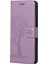 Xiaomi Redmi Için 10C Stand Pu Deri Kılıf Baskılı Baykuş Ağacı Desen Cüzdan Kapağı Strap-Murple ile (Yurt Dışından) 4