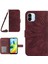 HT04 Xiaomi Redmi A1 4g/a2 4g Cüzdan Stand Omuz Strap-Wine Red ile Cilt Dostu Cep Telefonu Kapağı (Yurt Dışından) 1
