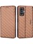 Xiaomi Poco F4 Gt/redmi K50 Oyun, Baskılı Rhombus Desenine Dirençli Otomatik Emici Manyetik Anti-Fall Pu Deri Cüzdan Standı Kapak Kahverengi (Yurt Dışından) 1