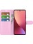 Xiaomi Için 12 Lite Litchi Doku Telefon Kılıfı Pu Deri+Tpu Ayarlanabilir Stand Cüzdan Koruyucu Telefon Kapak Pembe (Yurt Dışından) 3