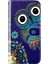 Xiaomi Redmi 10C 4g Için Şık Desen Kabartmalı Katlanabilir Stand Koruyucu Kılıf Pu Deri Deri Telefon Cüzdan El Strap-Mavi Baykuş (Yurt Dışından) 4