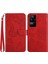 Xiaomi Için Poco F4 5g/redmi K40S 5g Kelebek Çiçekleri Baskılı Deri Kılıf Stand Stand Cilt Touch Hissed Hissetme Anti-Çizgiye Duygu Kırmızısı (Yurt Dışından) 1