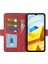 Xiaomi Için Poco M5 Için 4g Buzağı Dokulu Pu Deri Flip Stand Telefon Cüzdan Kılıfı Çift Manyetik Koruyucu Koruyucu Kabuk-Kırmızı (Yurt Dışından) 2
