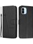 Xiaomi Için Redmi A1 4g/a2 4g Basit Stil Telefon Kapağı Dikiş Tasarım Cüzdan Anti-Çizelge Pu Deri Stand Kılıfı Strap-Black (Yurt Dışından) 1