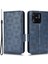 Xiaomi Redmi 10C 4g Için Telefon Kasası, Cüzdan Standı Pu Deri Kapak Üçgen Deseni, Kayış Mavisi ile Basılı Flip Kabuk (Yurt Dışından) 1