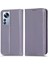 Xiaomi Için 12 Lite 5g Anti-Çizgi Anti-Çizelge Kılıfı Manyetik Izgara Doku Pu Deri Stand Telefon Cüzdan Kapak Işık Mor (Yurt Dışından) 1