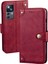Xiaomi Için Cep Telefonu Kapağı 12T 5g/redmi K50 Ultra 5g Altın Düğme ile Anti-Drop Telefon Kılıfı Ince Doku Doku Pu Deri Cüzdan Stand-Red (Yurt Dışından) 1
