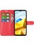 Xiaomi Için Poco M5 Için 4g Folio Flip Telefon Kılıfı Litchi Doku Pu Deri Damla Koruyucu Koruyucu Kapak Cüzdan Stand-Red (Yurt Dışından) 2