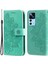 Xiaomi 12T 5g/redmi K50 Ultra 5G/12T Pro 5g Stand Cüzdan Pu Deri Kılıf Çiçeği Baskı Anti-Greatch Telefon Kapağı Strap-Yeşil (Yurt Dışından) 1