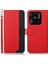 Xiaomi Redmi Için Khazneh 10C Litchi Doku Pu Deri Stand Kılıfı Rfıd Engelleme Cüzdan Telefon Kapak-Kırmızı (Yurt Dışından) 1