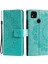 Xiaomi Için Redmi 10A Pu Deri Cüzdan Telefon Kapağı Standı Mandala Çiçek Deseni Strap-Yeşil ile Baskılı Telefon Kılıfı (Yurt Dışından) 1