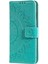 Xiaomi Için Redmi 10A Pu Deri Cüzdan Telefon Kapağı Standı Mandala Çiçek Deseni Strap-Yeşil ile Baskılı Telefon Kılıfı (Yurt Dışından) 5