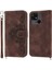 Xiaomi Redmi 10C 4g Anti-Fall Anti-Fone Kılıfı Baskılı Çiçekler Pu Deri Deri Touch Stand Flip Cüzdan Kapağı Bilek Kayışı ve Omuz Kayış-Kahverengi (Yurt Dışından) 1