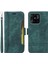 Xiaomi Için Redmi 10C 4g/redmi 10 (Hindistan) 4g Katlanabilir Stand Pu Deri Deri Şok Geçirmez Kılıf Strap-Yeşili ile Dikiş Hattı Telefon Cüzdan Kapağı (Yurt Dışından) 1