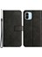 Xiaomi Için Redmi A1 4g/a2 4g Çizgi Baskı Koruyucu Telefon Kılıfı Doğru Renk Pu Deri Manyetik Toka Cüzdan Stand Anti-Çizgiye Karşı Cep Telefon Kapağı Strap-Black (Yurt Dışından) 1