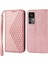 Xiaomi Için 12T 5g/redmi K50 Ultra 5g Rhombus Desen Baskılı Pu Deri Stand Buzağı Dokusu Şok Geçirmez Telefon Cüzdan Kapağı Strap-Rose Altın (Yurt Dışından) 1