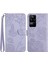 Xiaomi Için Poco F4 5g/redmi K40S 5g Kelebek Çiçekleri Baskılı Deri Kılıf Stand Stand Cilt Touch Hissed Hissetme Anti-Kırpma Kapağı Handy Kayış Işığı Mor ile (Yurt Dışından) 1