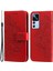Xiaomi 12T 5g/redmi K50 Ultra 5G/12T Pro 5g Stand Cüzdan Pu Deri Kılıf Çiçeği Baskı Anti Kıvlatıcı Telefon Kapağı Kayış Kırmızısı (Yurt Dışından) 1