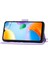 Xiaomi Için Redmi 10C 4g Anti-Fall Anti-Fone Kılıfı Baskılı Çiçekler Pu Deri Deri Touch Stand Flip Cüzdan Kapağı Bilek Kayışı ve Omuz Kayış Işığı Mor (Yurt Dışından) 3