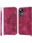Xiaomi Için 12T 5g/redmi K50 Ultra 5g Baskılı Çiçekler Cüzdan Kılıf Deri Dokunma Pu Durgun Kart Yuvası Stand Çok Kart Yuvası Flip Koruyucu Kapak Bilek Kayışı ve Omuz Askısı Kırmızısı (Yurt Dışından) 1