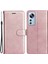 Xiaomi Için 12 Lite 5g 5g Düz Renkli Pu Deri Kılıf Tamamen Sarılmış Telefon Stand Cüzdan Kapağı Strap-Rose Altın (Yurt Dışından) 1
