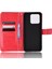 Manyetik Kapatma Cüzdan Xiaomi Için Telefon Kılıfı Redmi 10C Pu Deri Folio Flip Cover Çılgın At Doku Doku Kabuğu Strap-Red ile (Yurt Dışından) 5