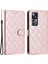 Xiaomi 12T 5G/12T Pro 5g/redmi K50 Ultra 5g Cüzdan Stand Dikiş Hattı Rhombus Deri Kılıf Telefon Kapak Gül Golü (Yurt Dışından) 1