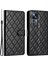 Xiaomi 12T 5G/12T Pro 5g/redmi K50 Ultra 5g Cüzdan Stand Dikiş Hattı Rhombus Deri Kılıf Telefon Kapak Black (Yurt Dışından) 1