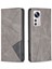 Xiaomi Için 12 Lite Geometrik Basılı Manyetik Otomatik Absorbed Pu Deri Kapak Kart Tutucu Stand Iç Tpu Case-Grey (Yurt Dışından) 1