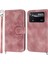 Xiaomi Poco Poco X4 Pro 5g Için Pu Deri Flip Telefon Kılıfı, Baskılı Çiçekler Çoklu Kart Yuvası Cilt Tahtası Anti-Drop Akıllı Telefon Kapak Stand Straps-Pink ile (Yurt Dışından) 1