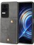 Xiaomi Için Redmi K50/REDMI K50 Pro Shockproof Anti-Cratch Pu Deri Kaplamalı Tpu Kılıf Kart Yuvaları Kickstand Telefon Kapağı Dahili Metal Sac Grey (Yurt Dışından) 1