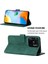 Xiaomi Için Redmi 10C/REDMI 10 (Hindistan) Pu Deri Kapak Çizgileri Baskılı Cüzdan Stand Flip Telefon Kılıfı Omuz Kayışı-Blackish Yeşil (Yurt Dışından) 5