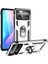 Xiaomi Poco X4 Pro 5g Yüzük Kickstand Telefon Kılıfı Yumuşak Tpu+Sert Pc Askeri Şok Geçirmez Koruyucu Kapak Silver (Yurt Dışından) 1