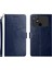 Xiaomi Için Poco C40 4g HT01 Cüzdan Stand Özelliği Baskılı Y Şeklinde Çizgiler Telefon Kılıfı Pu Deri Anti-Düşme Kabuğu Strap-Mavi (Yurt Dışından) 1