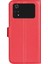 Xiaomi Için Poco M4 Pro 4g Folio Flip Litchi Doku Pu Deri Kılıf Stand Cep Telefonu Kapak-Kırmızı (Yurt Dışından) 3